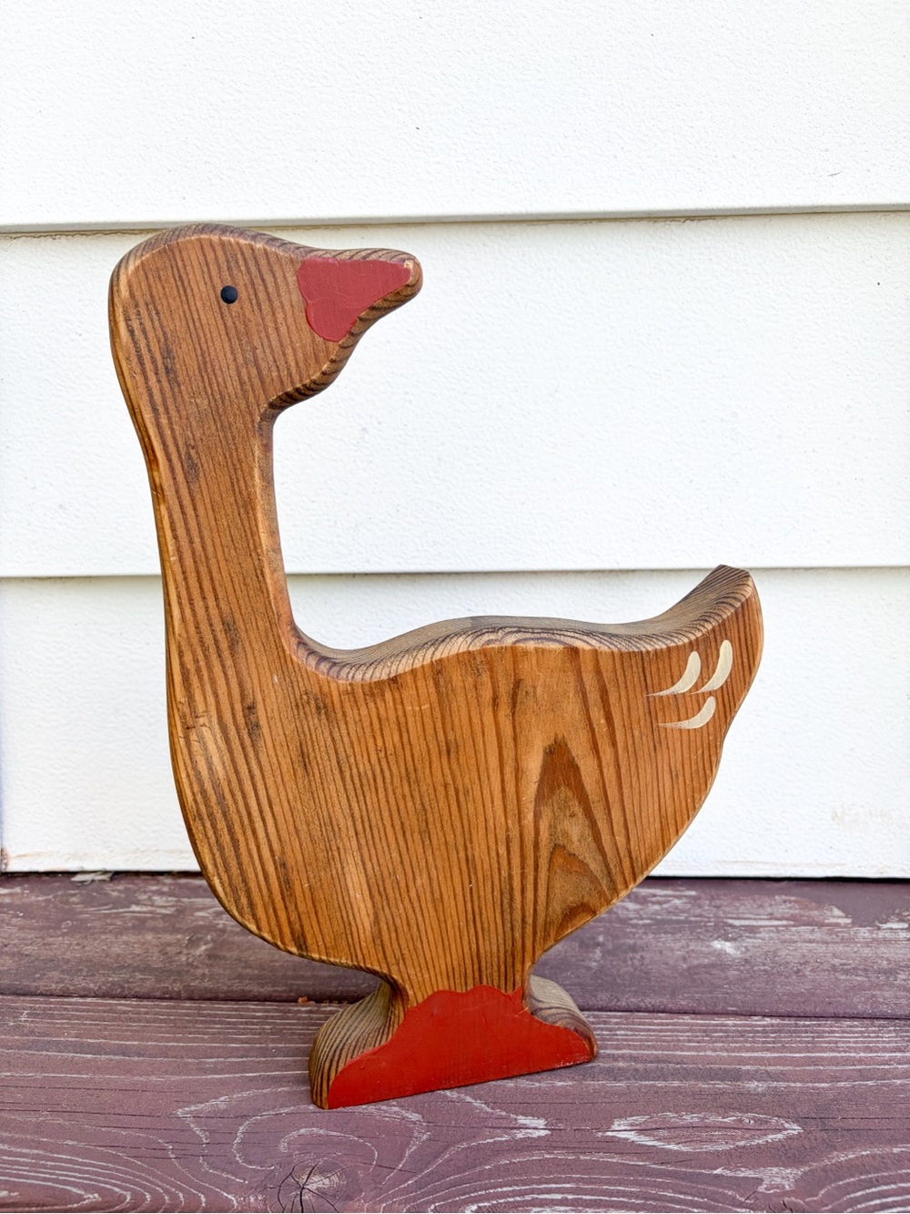 Vintage Wood Goose Cutout Cottagecore Folk Art Primitive Country Farmhouse 14 in